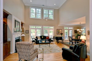 Light-filled two story family room