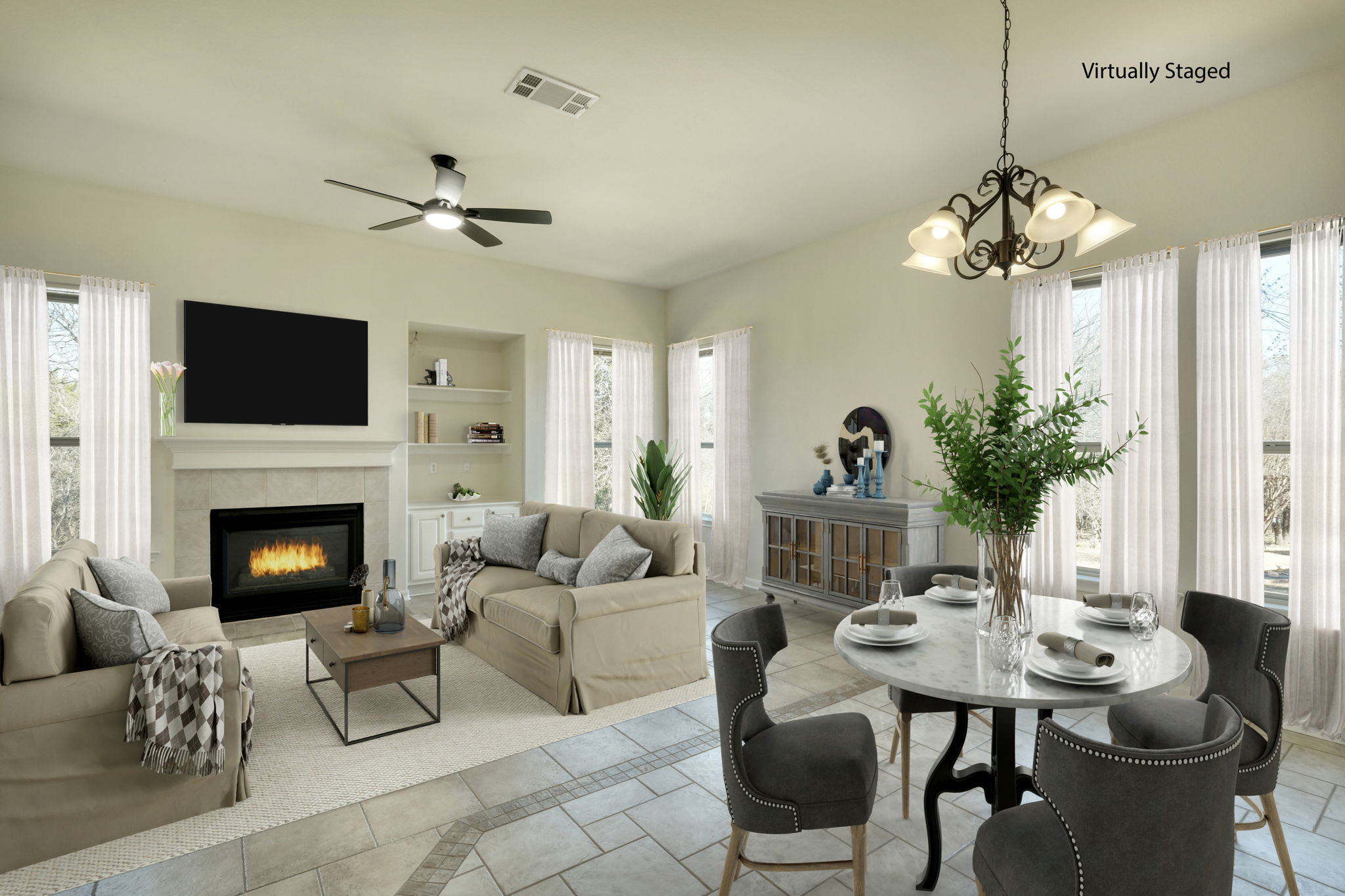 Family Room  Virtually Staged