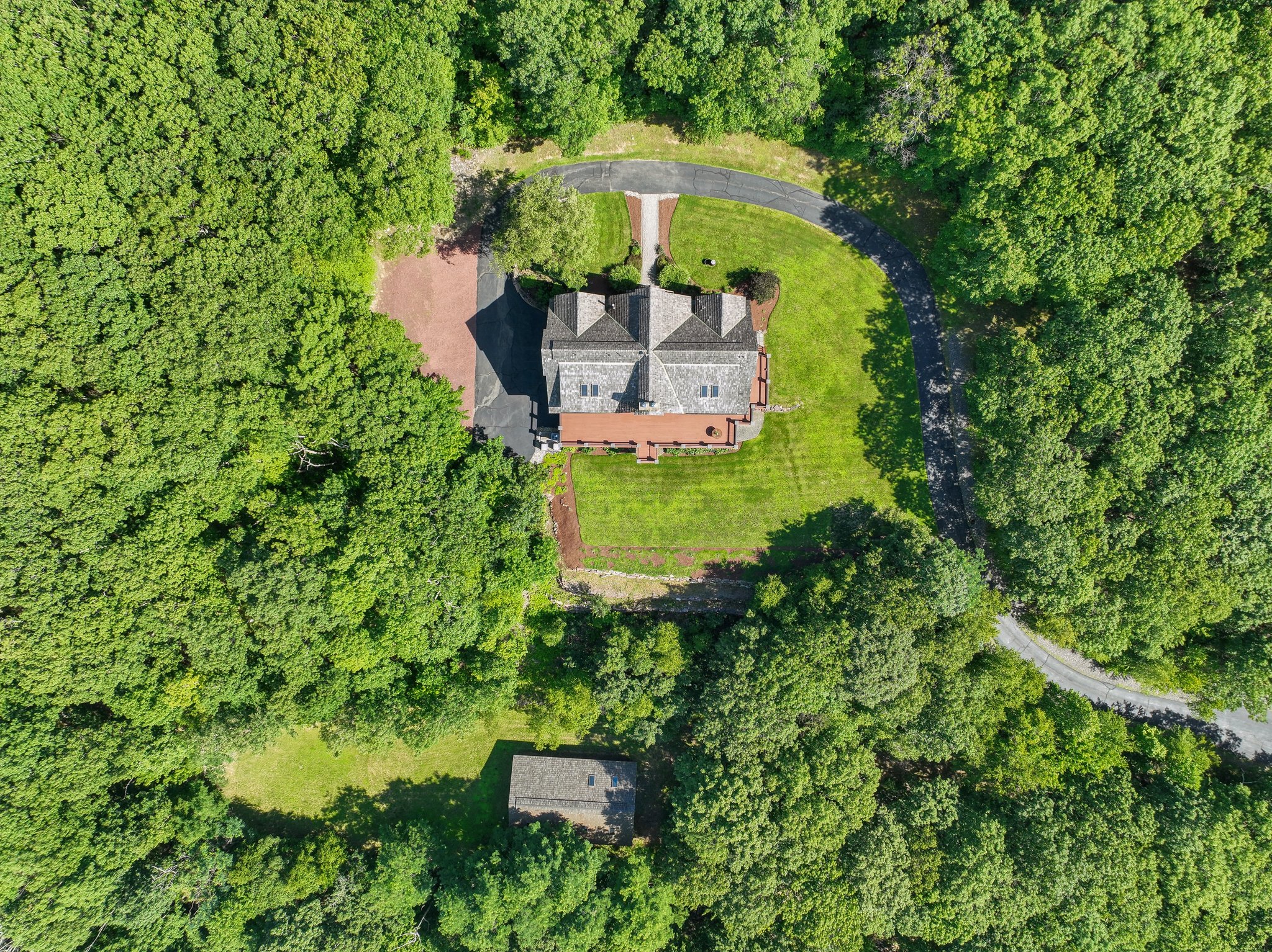 Home and Barn Aerial View