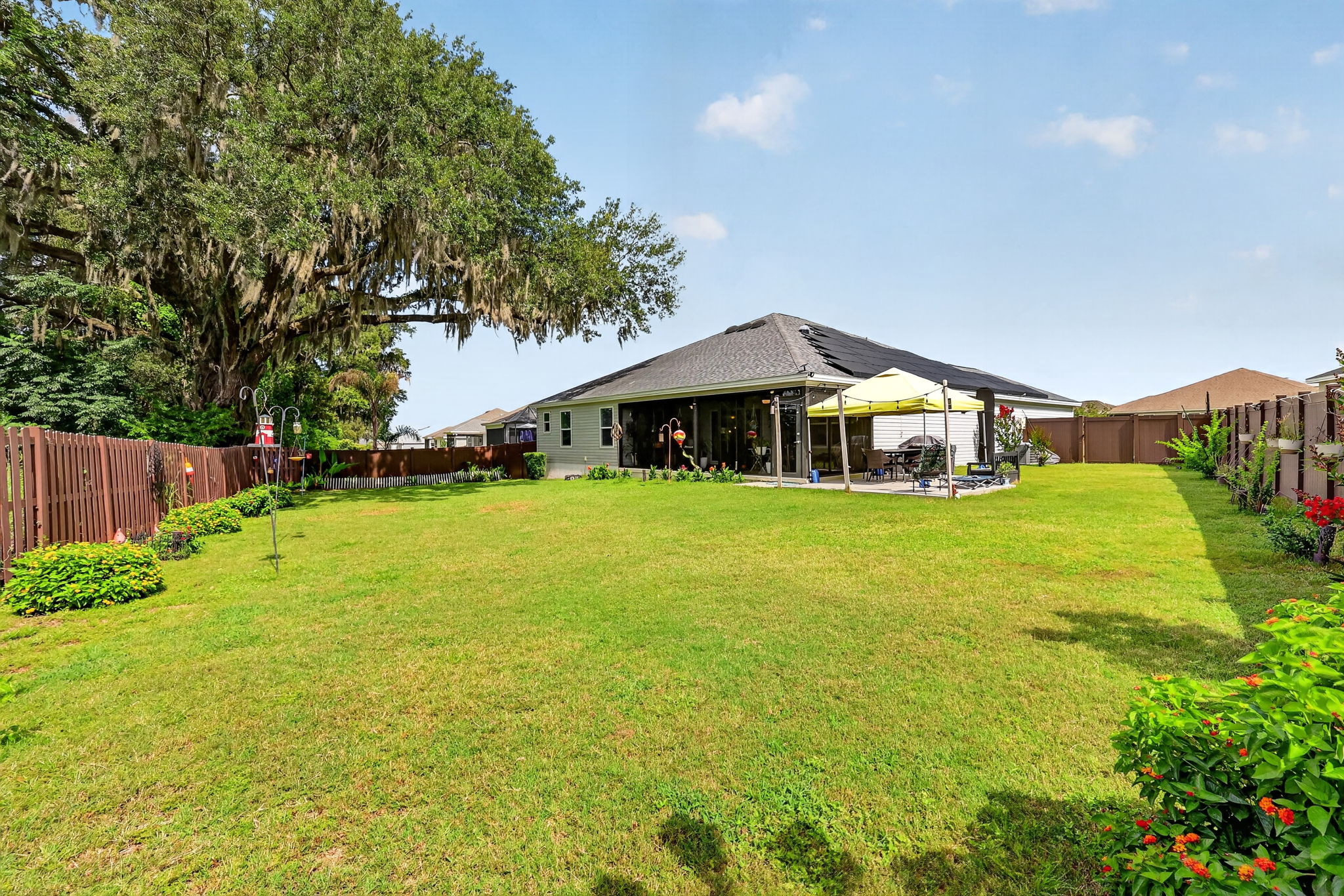 Rear Elevation with PRIVATE Fully-Fenced Large Rear Yard with ROOM FOR A POOL