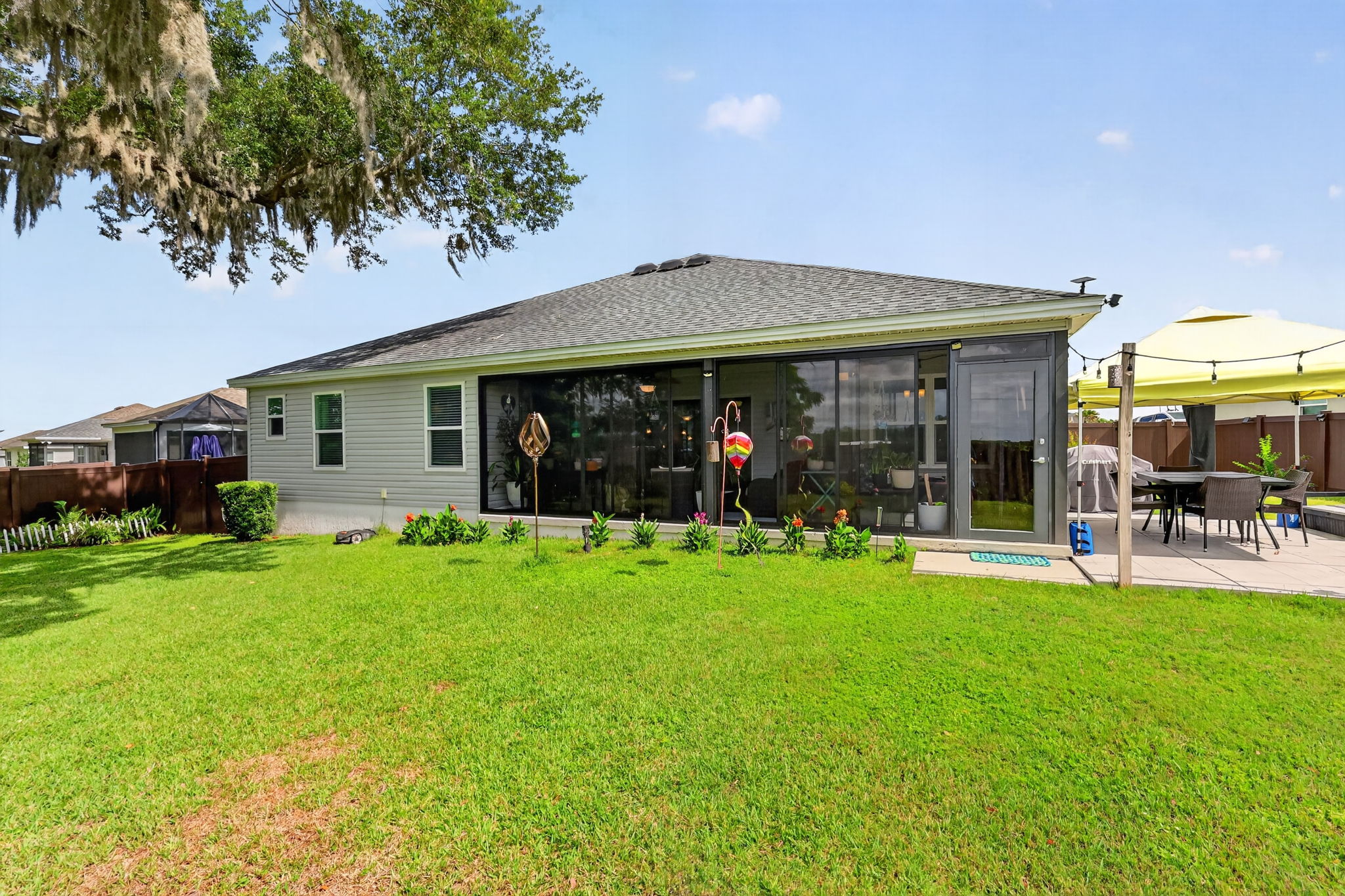 Rear Elevation with PRIVATE Fully-Fenced Large Rear Yard with ROOM FOR A POOL