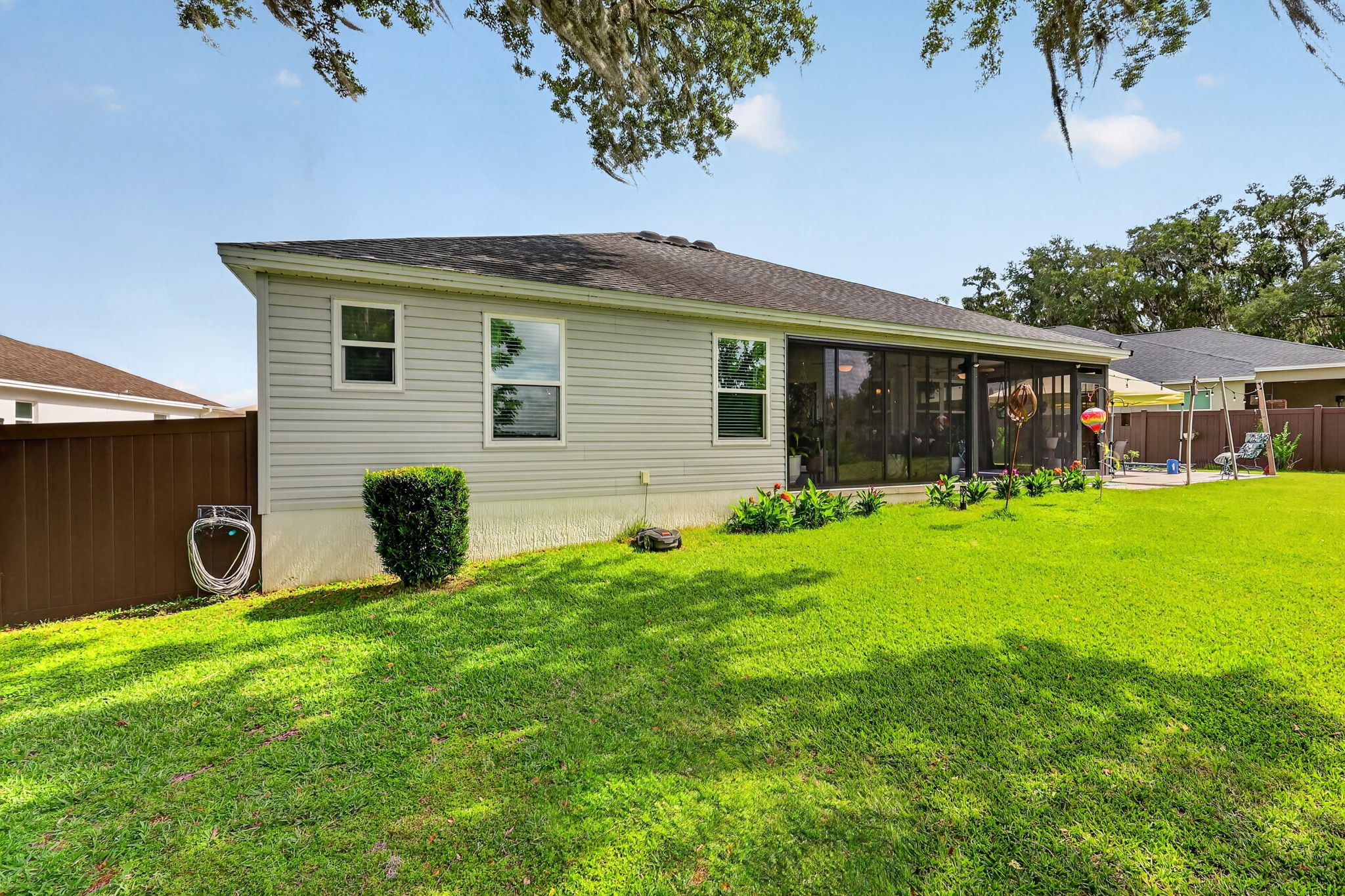 Rear Elevation with PRIVATE Fully-Fenced Large Rear Yard with ROOM FOR A POOL