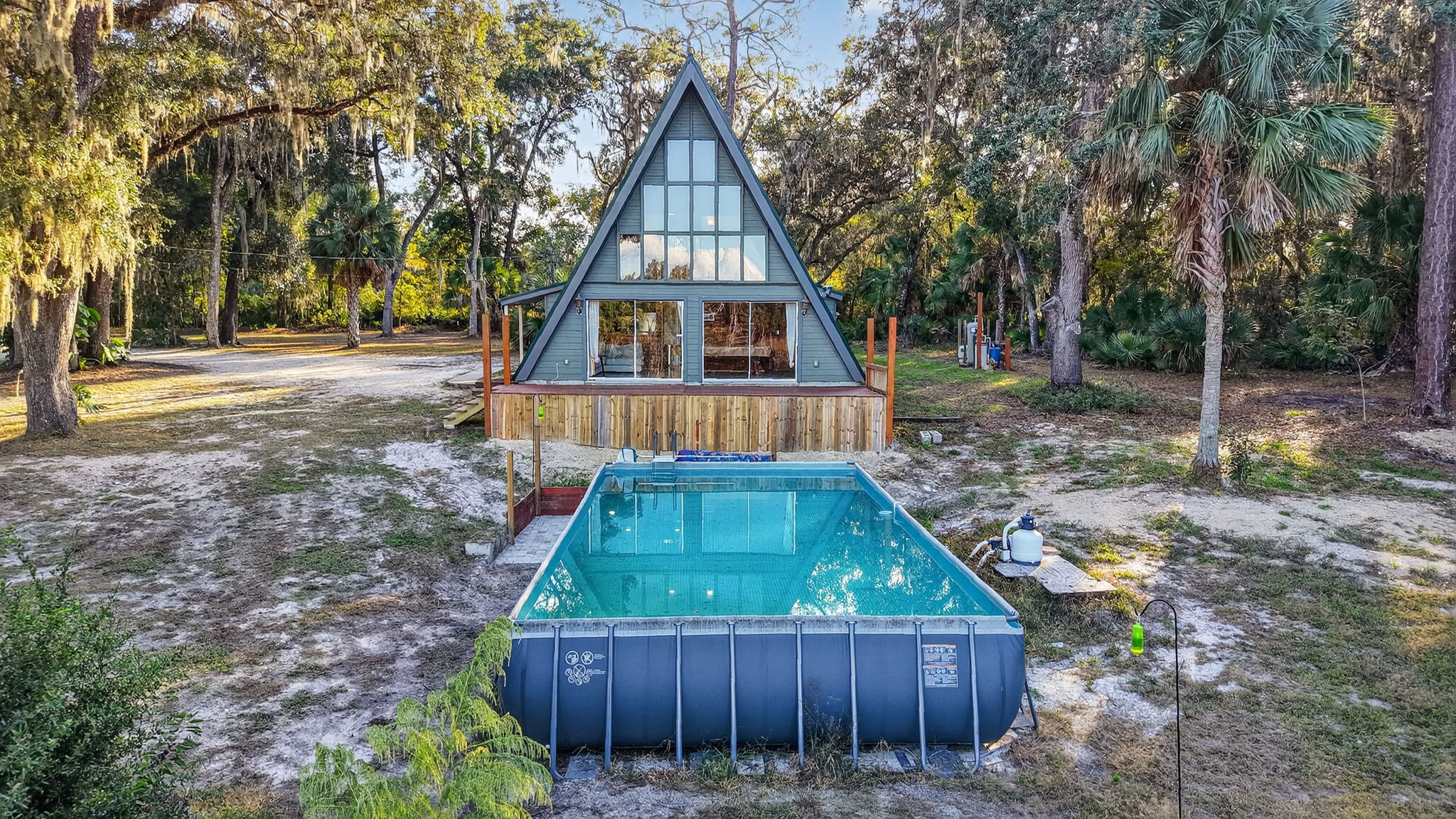 Rear Elevation with Deck and Swimming Pool