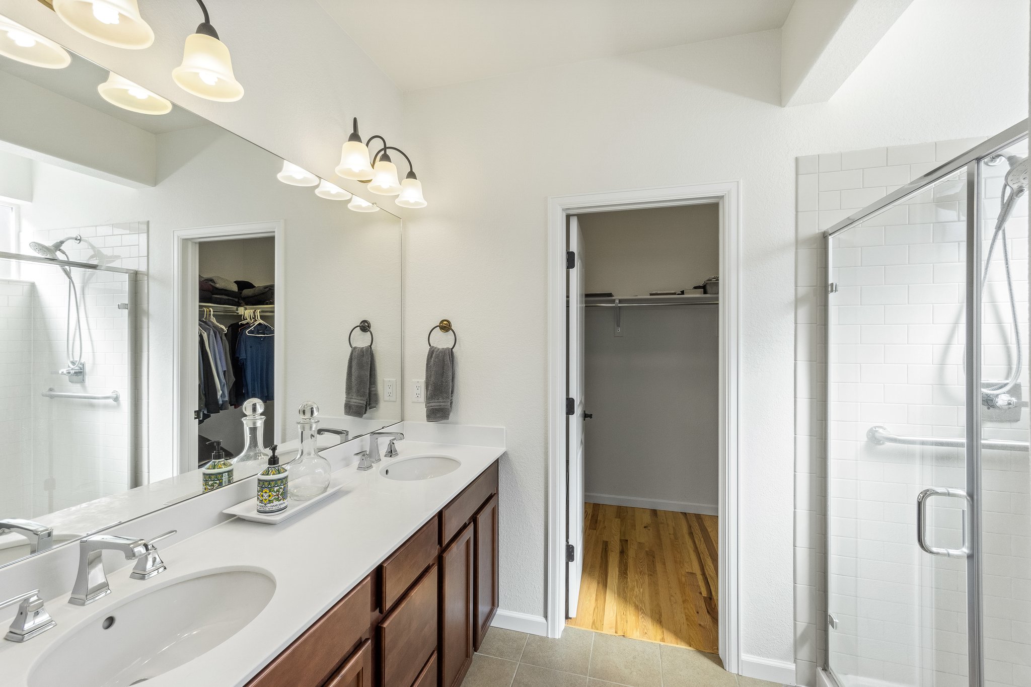 Double Sinks and 2 Walk in Closets