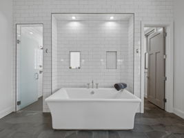 Soaking tub with separate shower and WC