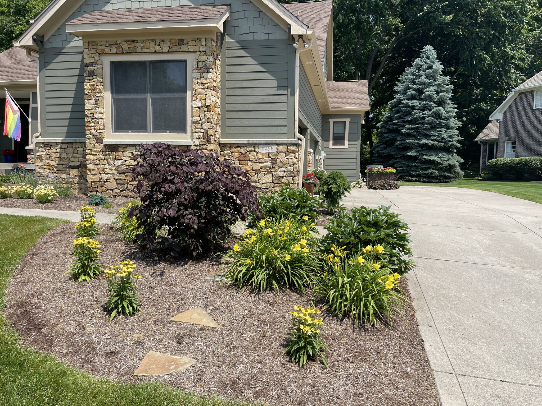 June 2025 after redoing front landscaping