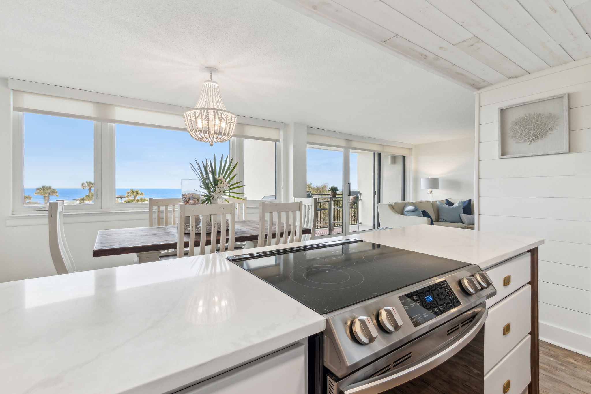 ... whitewashed shiplap ceilings...