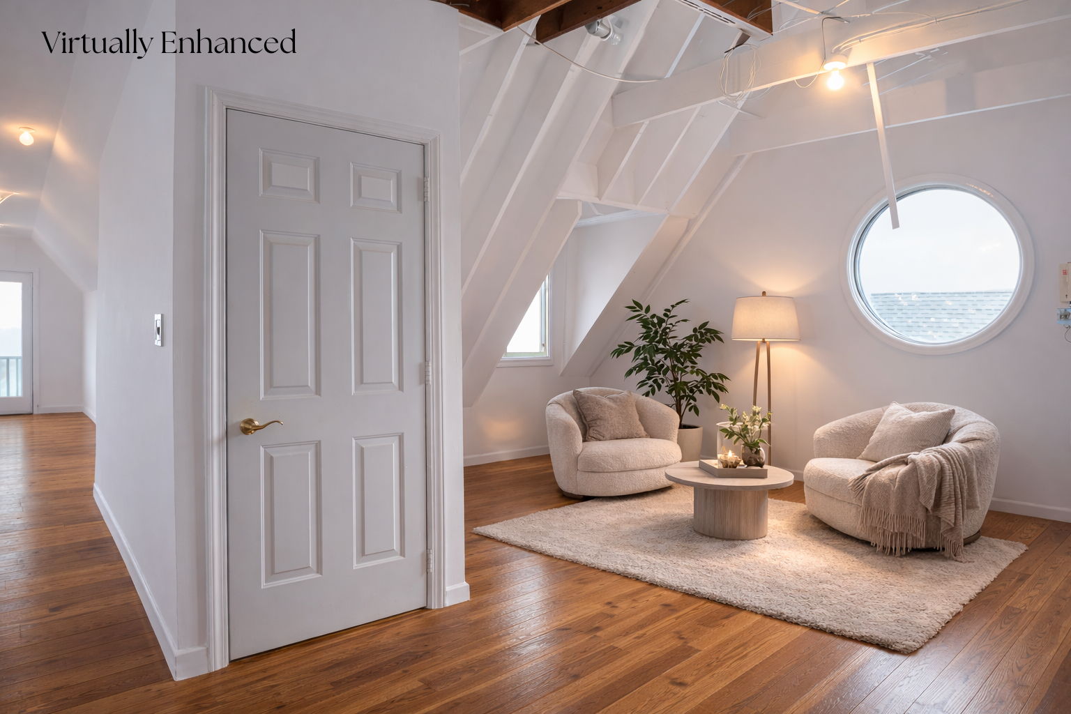 Unfinished 3rd floor RE IMAGINED VIRTUALLY  w/sitting area.  3rd level adds 1,334+/- SF to main home (not included currently)