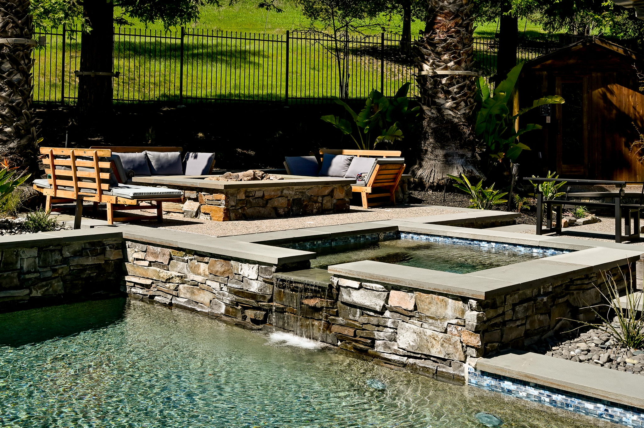 hot tub and large fire pit