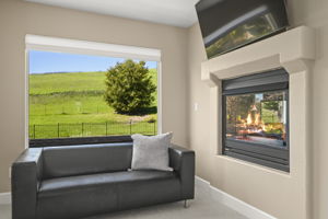 electric fireplace in master bedroom