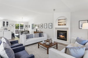 Open concept connects the living room to the dining area and updated kitchen for effortless flow.