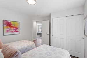 Ample closet storage and cheerful natural light.