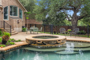 Pool, heated spa with waterfall