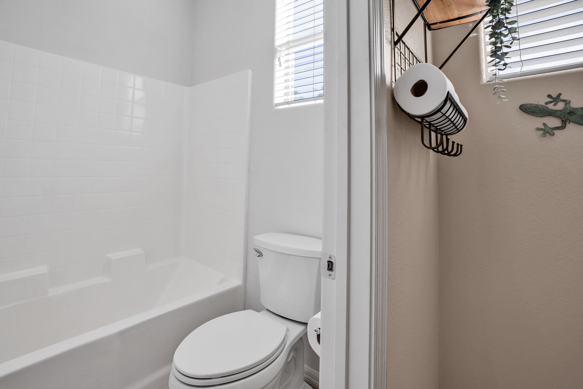 Separate Tub/Shower entry enclosed