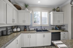 Custom cabinetry & recessed lighting