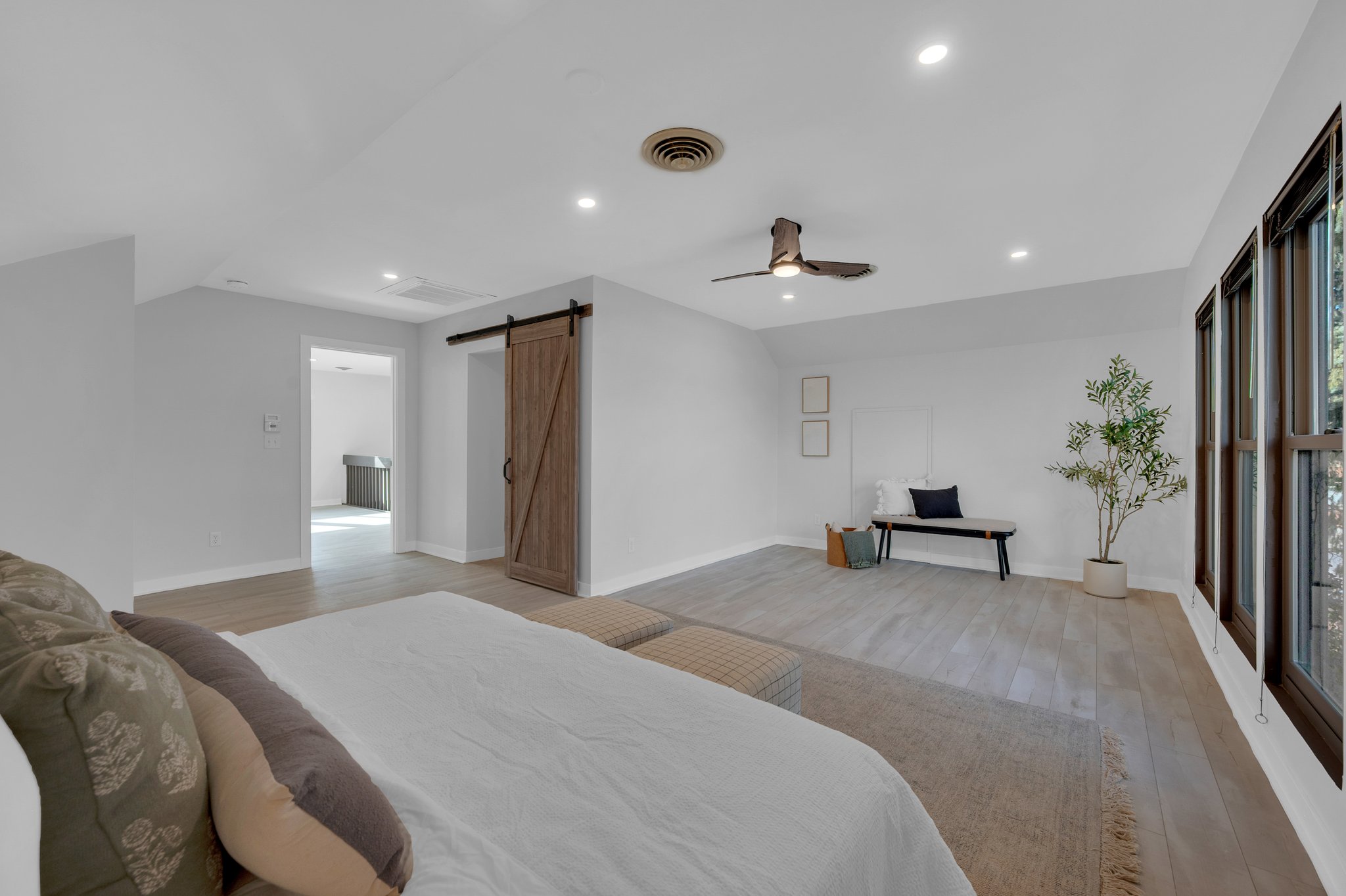 Contemporary Barn Door for Primary Bathroom