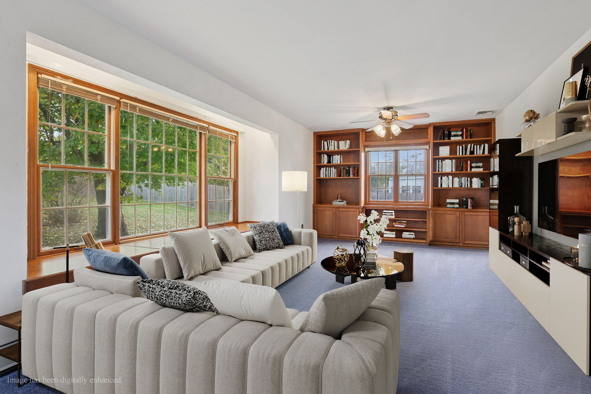 Virtually staged Family Room