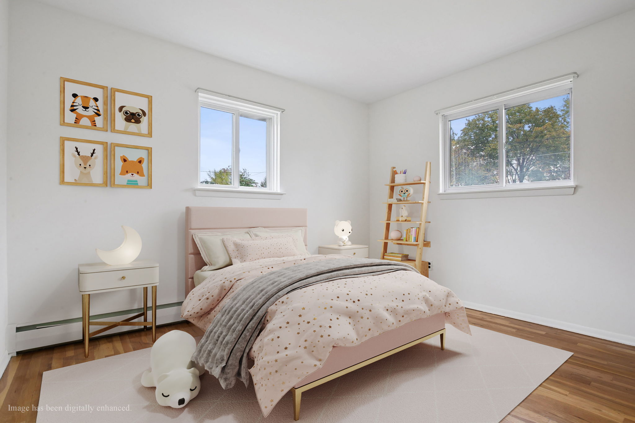 Virtually staged 2nd bedroom