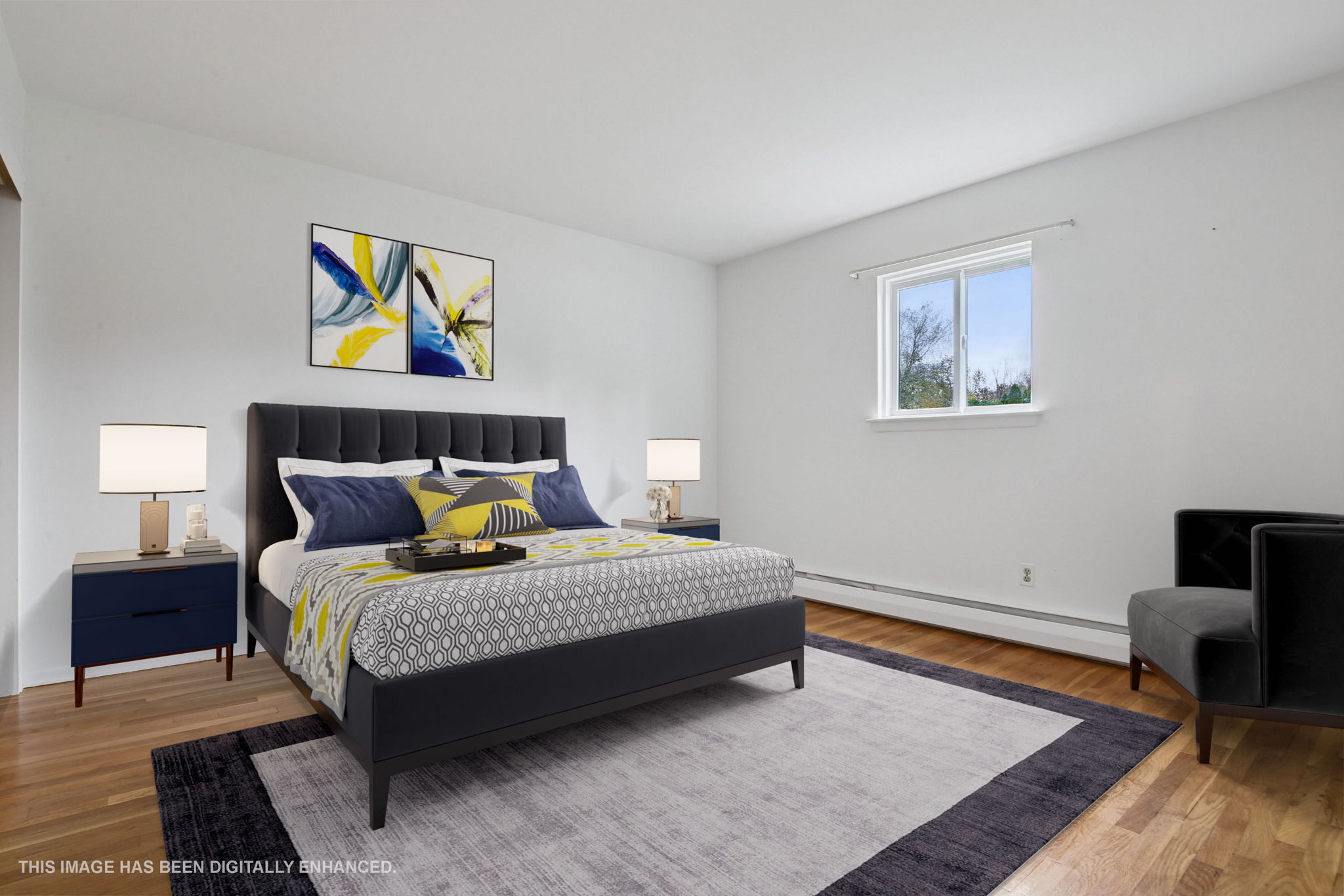 Virtually staged Primary Bedroom
