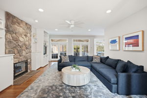 Spacious Family Room with Gas Fireplace