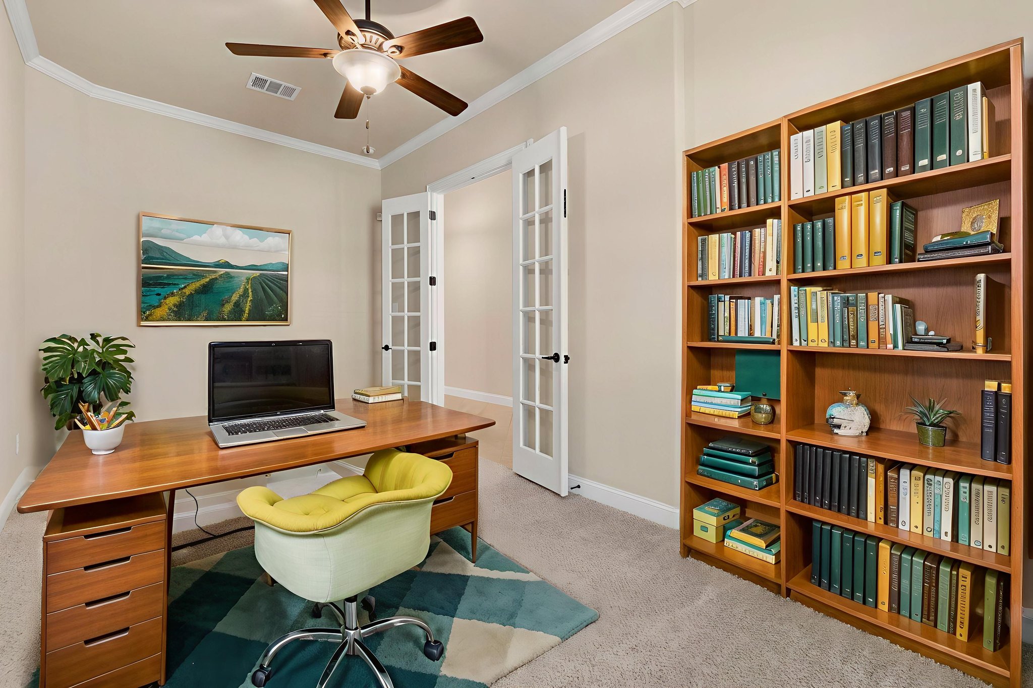 Office Space off Foyer, Nice and Quiet virtually staged