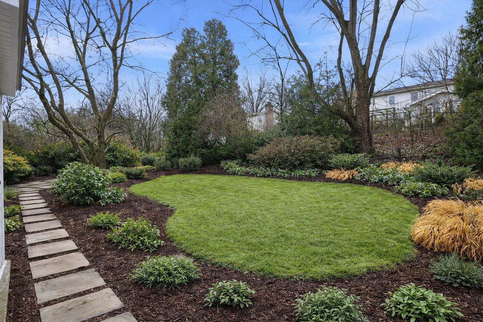 Backyard with Mature Plantings