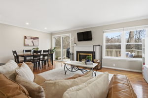 Living Room with Wood-Burning Fireplace