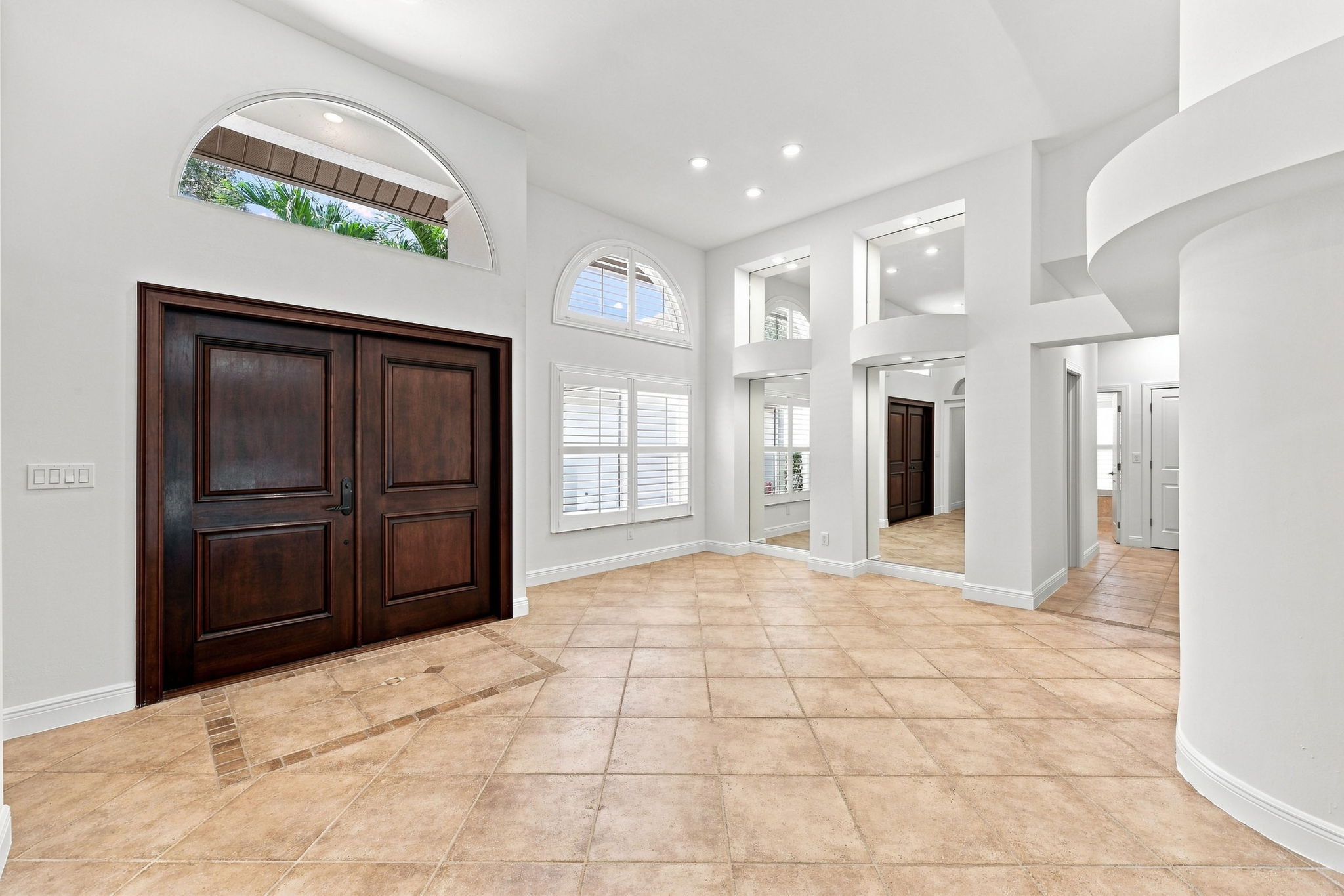 Entry and Dining Room with custom mirrors