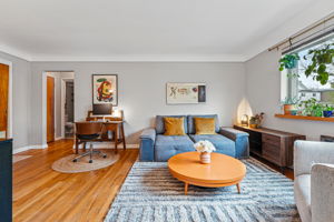 Living room and work space.