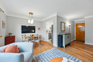 Living room, dining area, and kitchen
