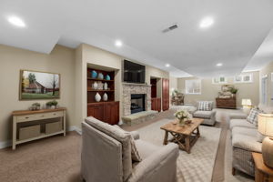 Lower Level Recreation Room- virtually staged