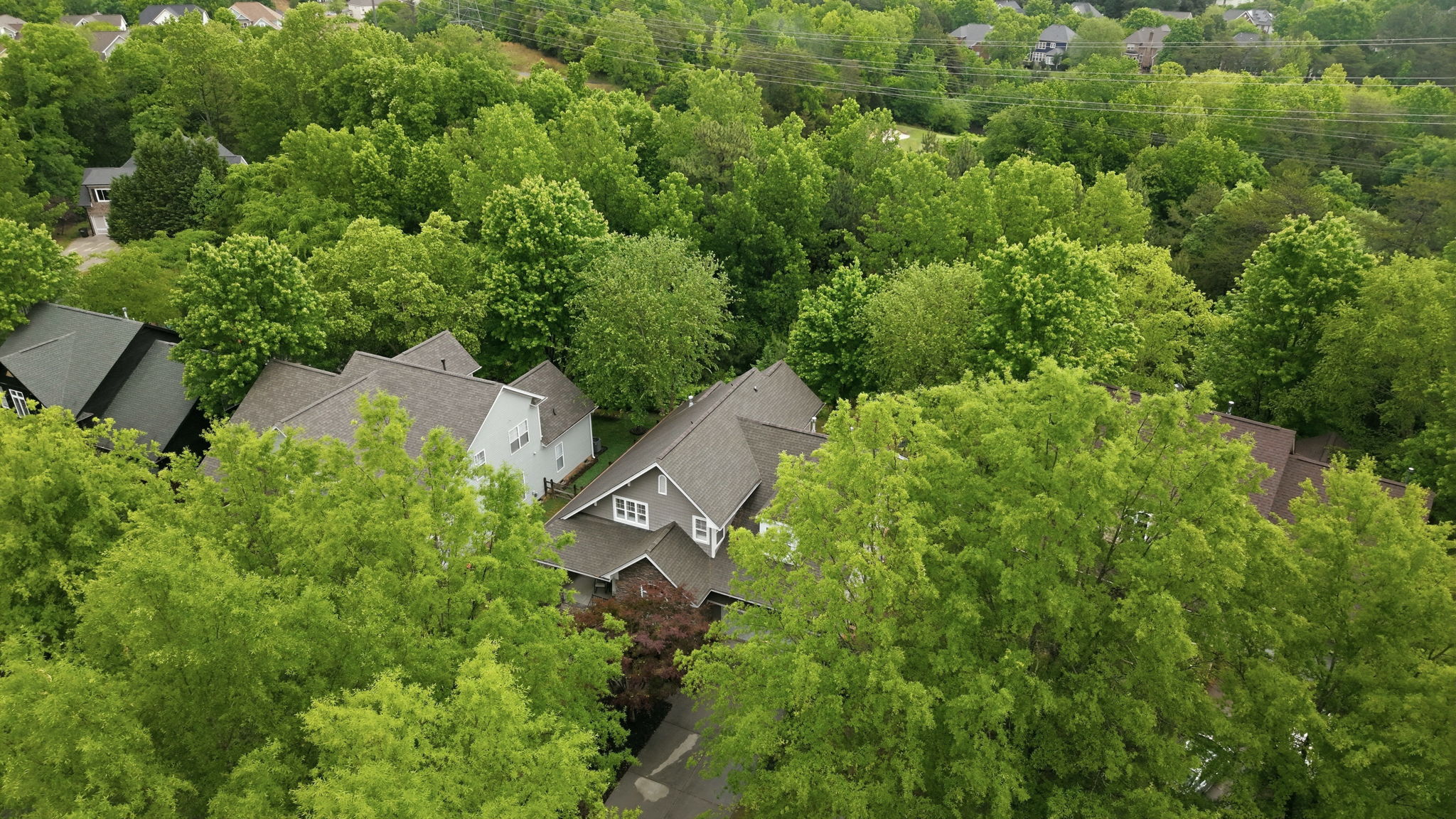 Aerial Front View of House