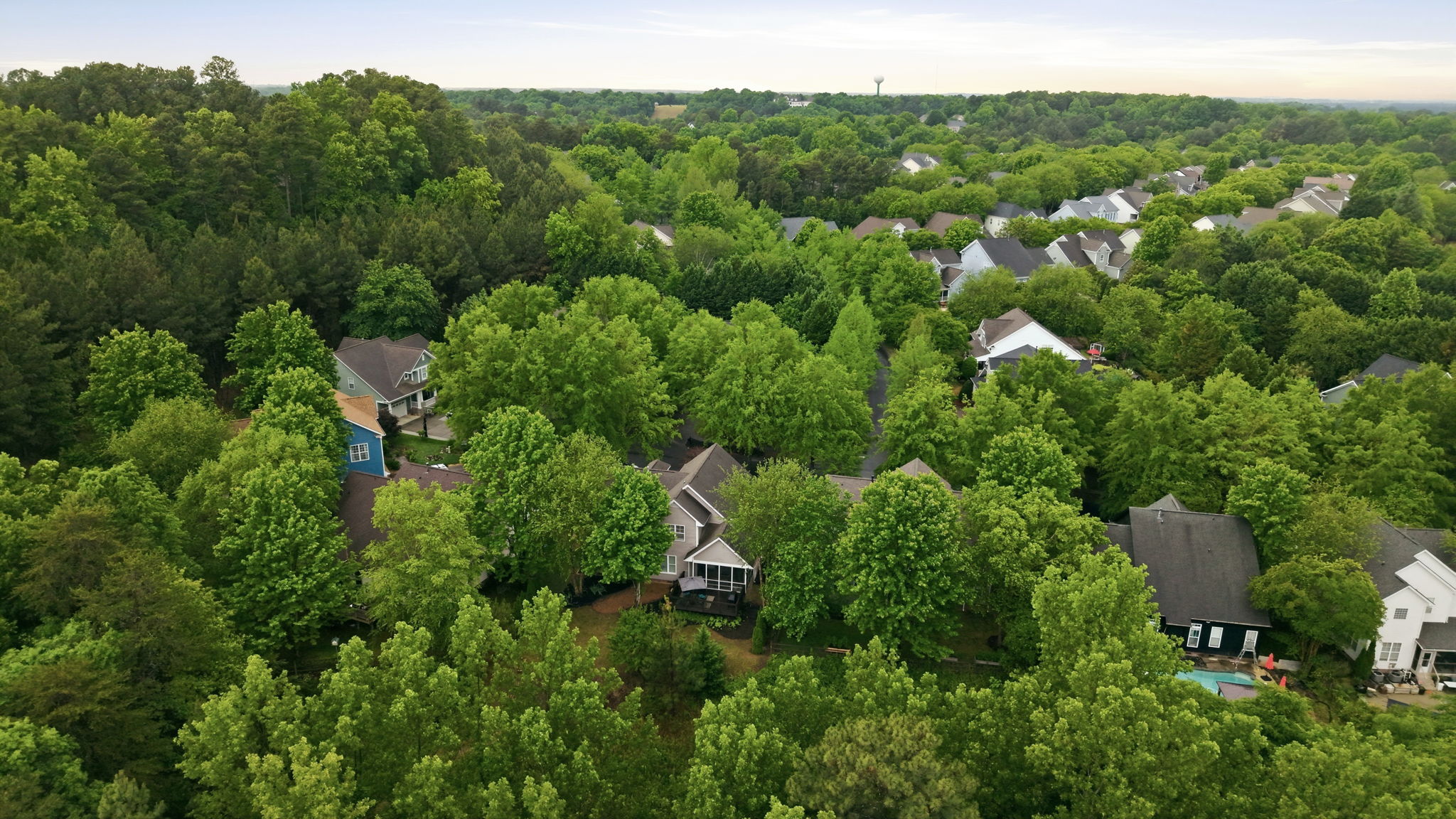 Aerial Back View of House