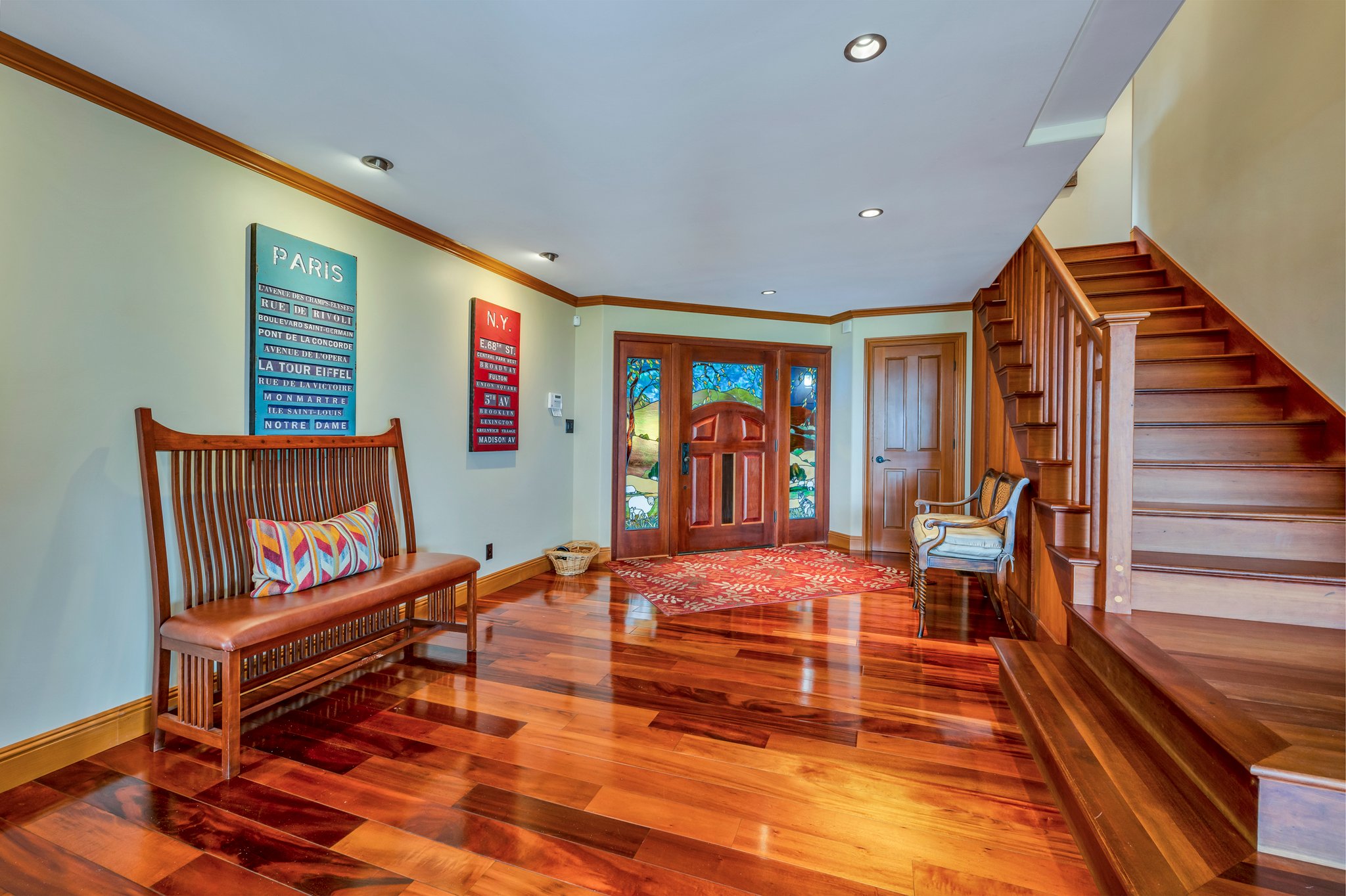 Gorgeous entry with cherry floors