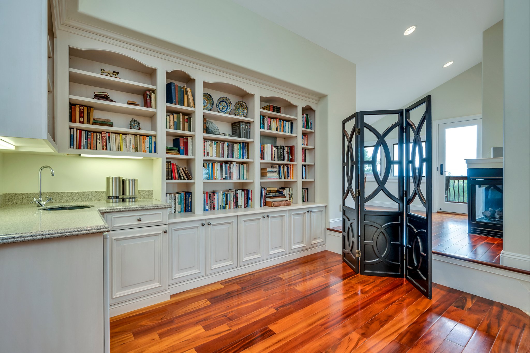 Main suite on second level has its own wet bar and refrigerator