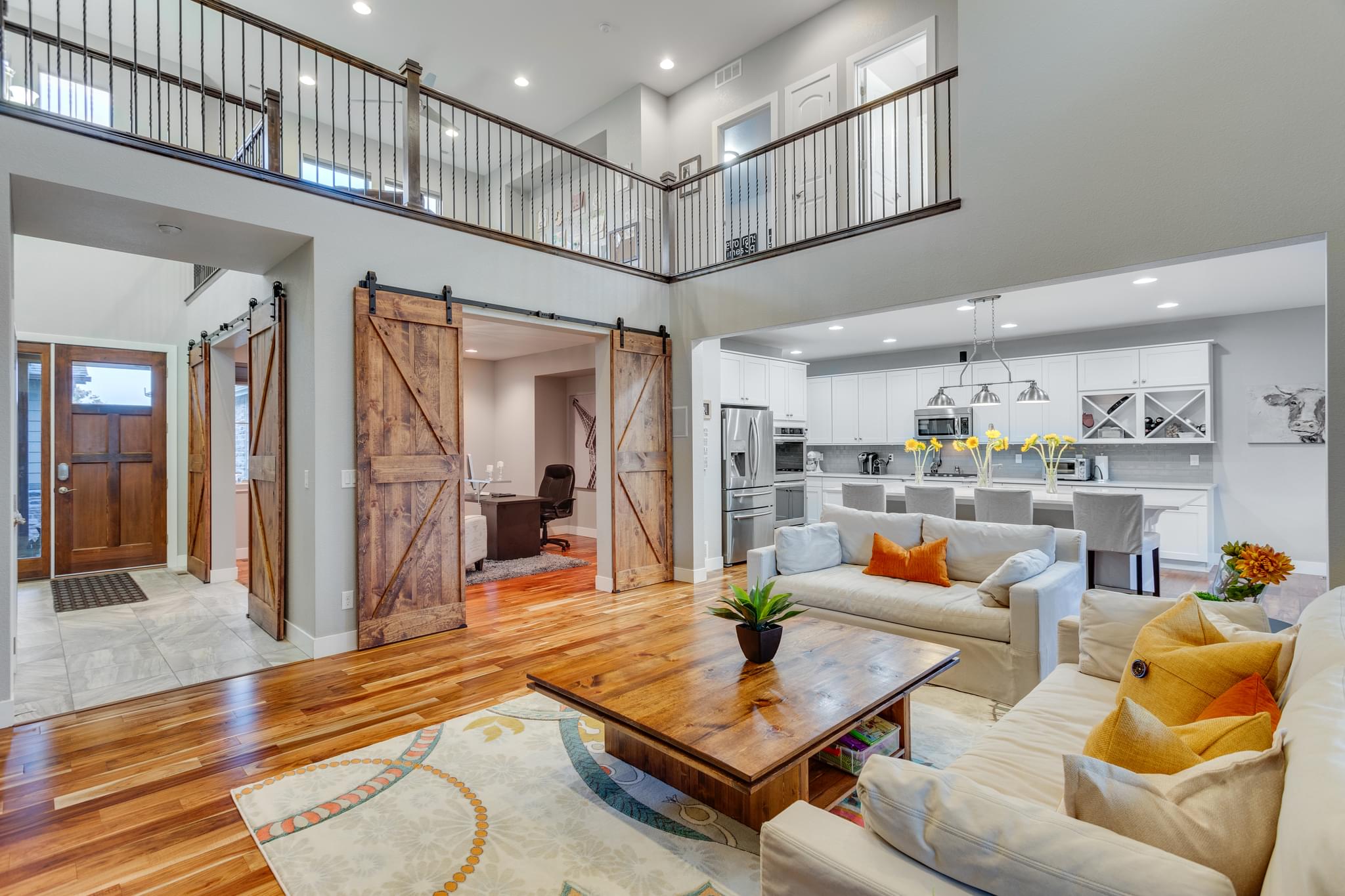 Open concept 2-story family room