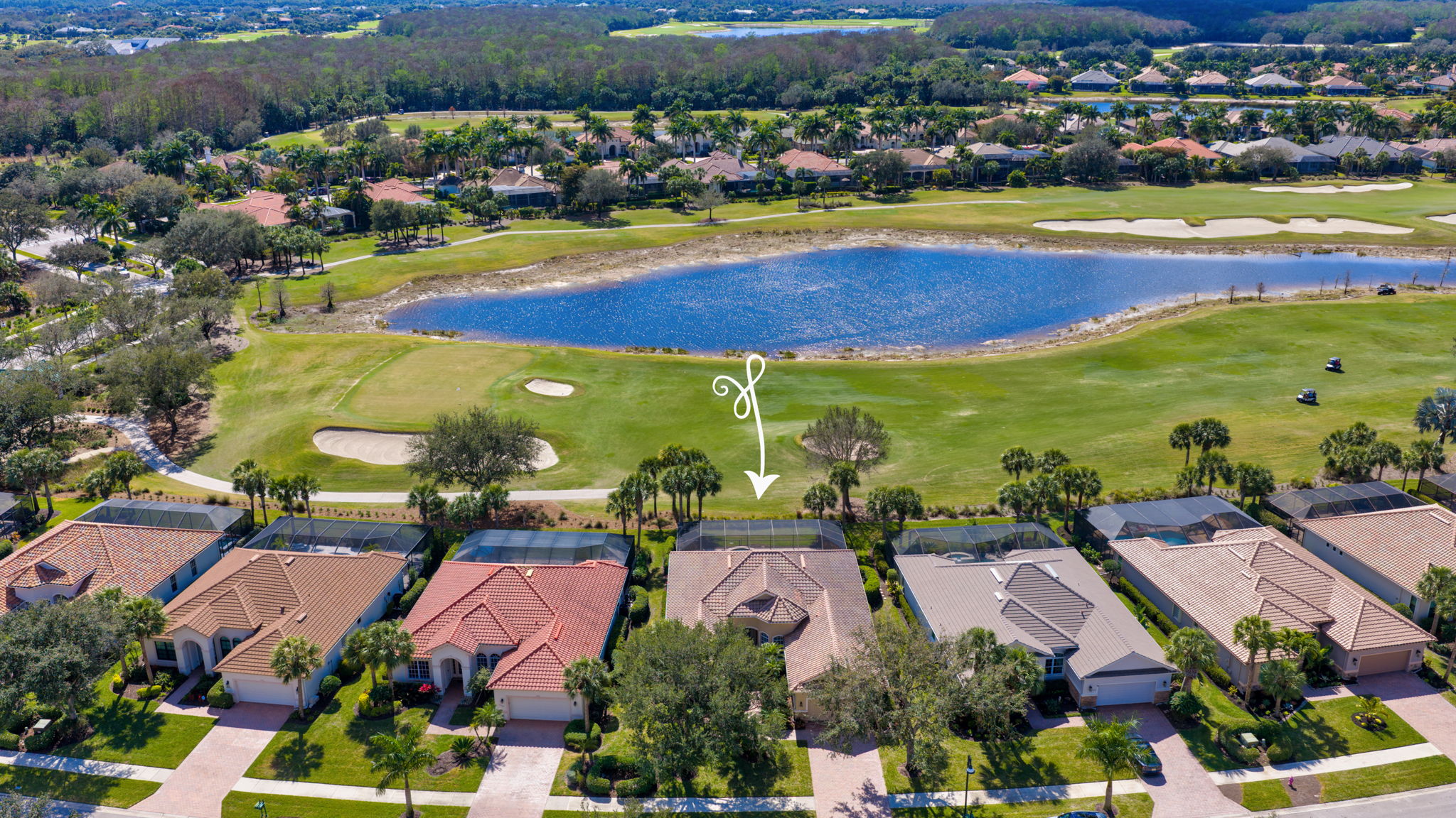Aerial View-Showcasing Golf Course and Lake