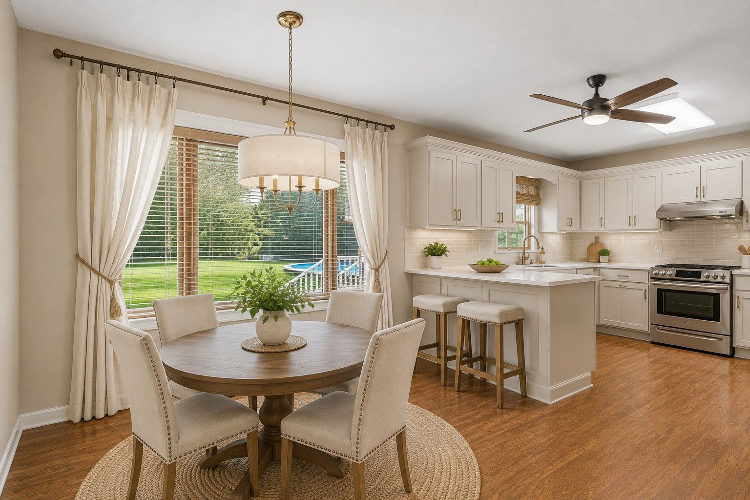 AI Virtual Staged - Kitchen & Breakfast Area