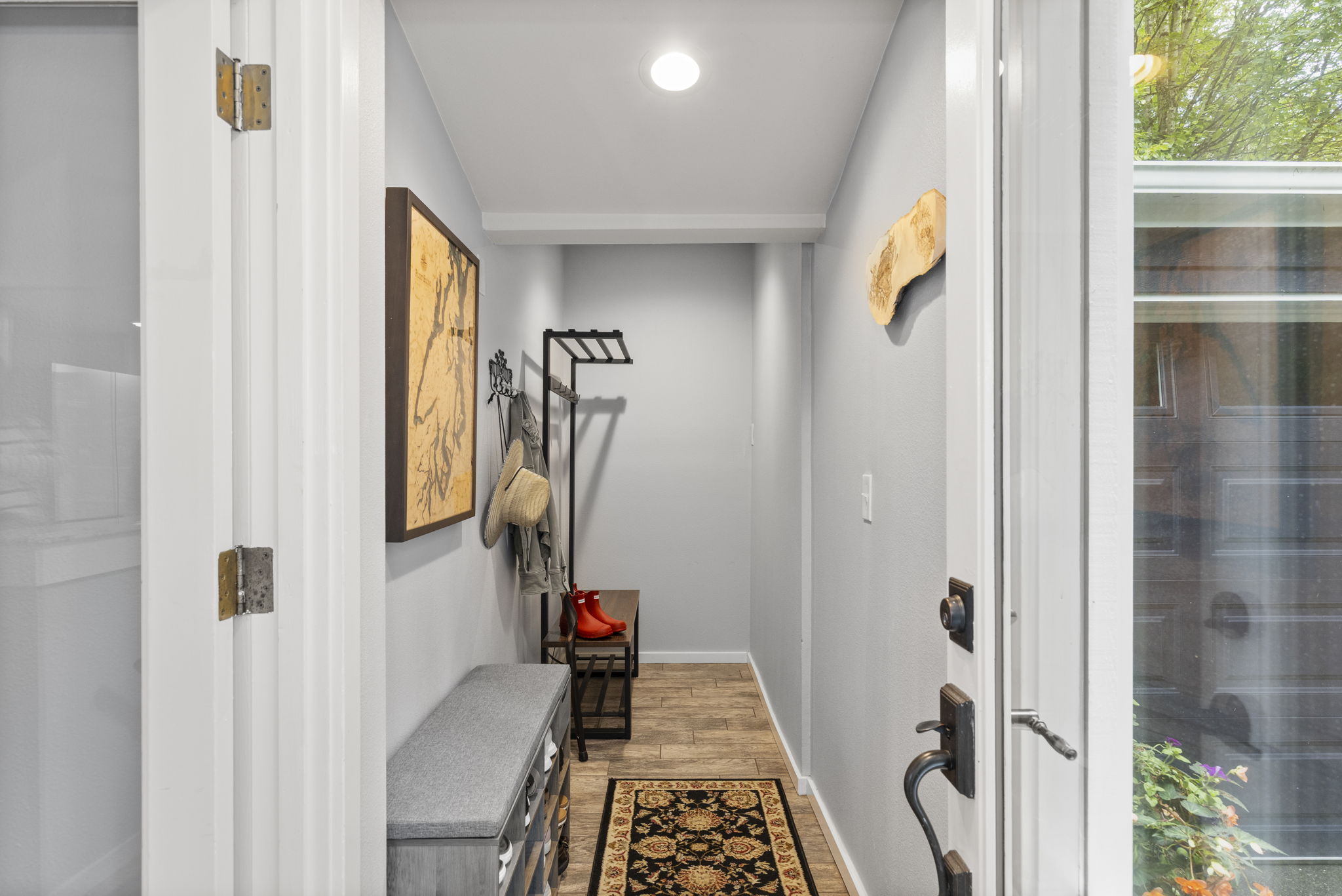 Converted mudroom adds smart organization just off kitchen
