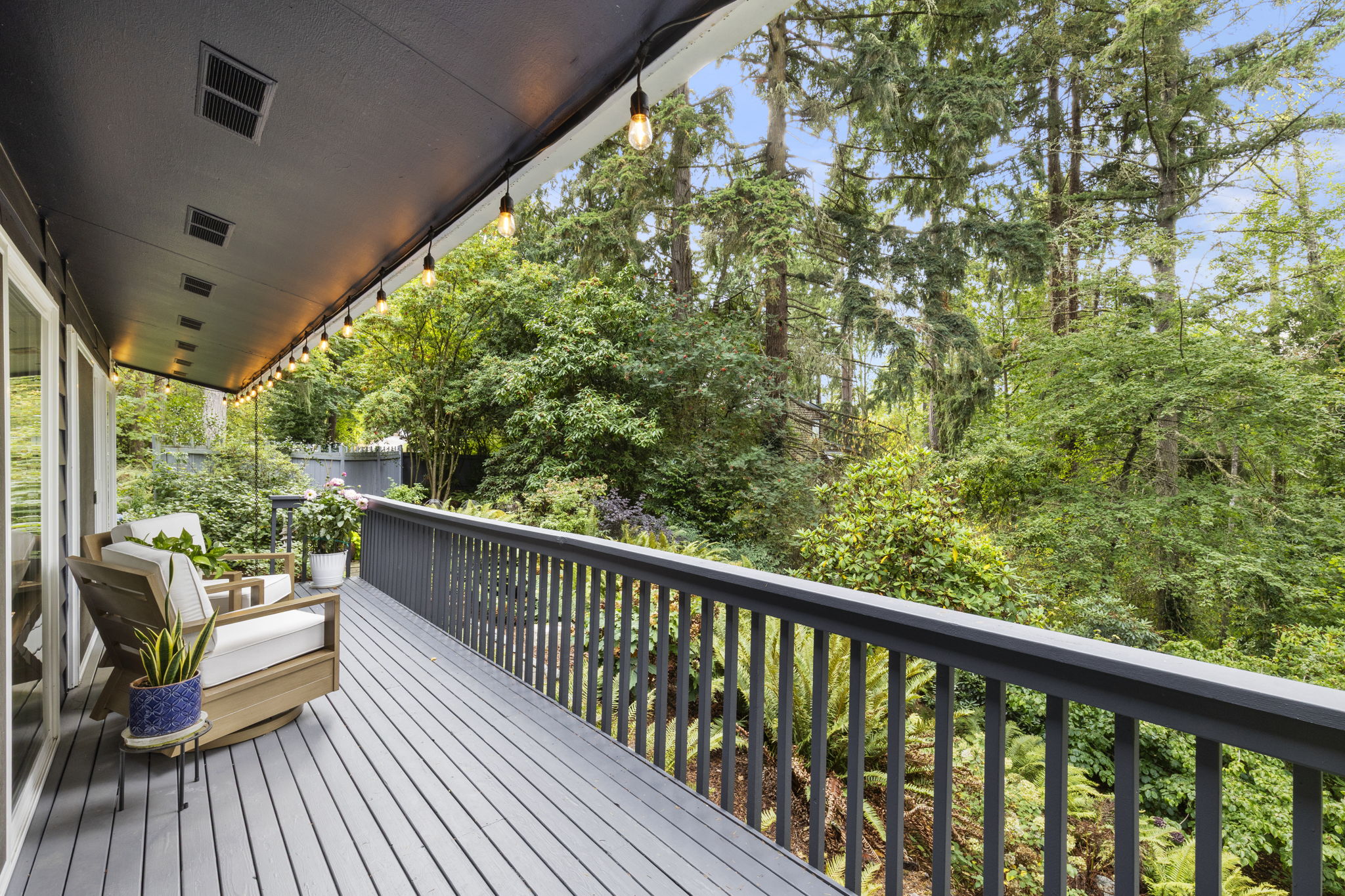 Deck with seamless access to beautifully landscaped gardens