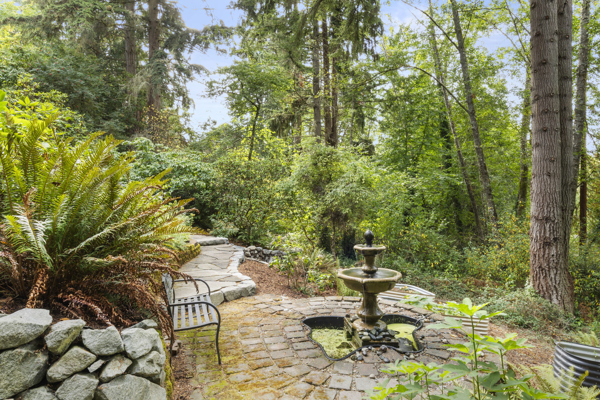 Fountain brings serenity to the outdoor space