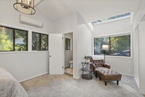 Cozy nook and convenient half bath on upper level