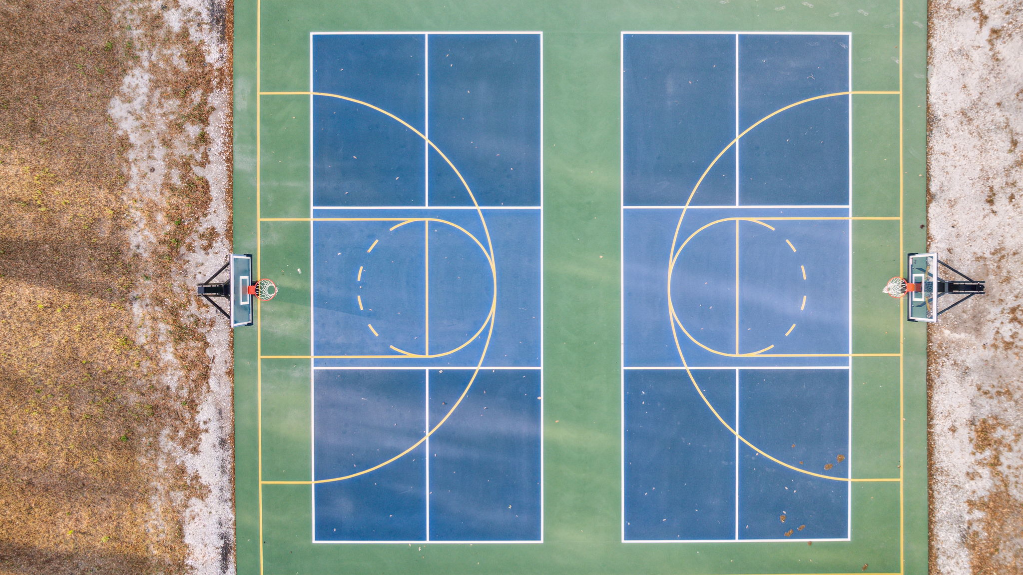 Aerial View Basketball Courts