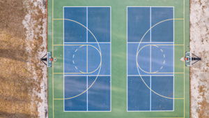 Aerial View Basketball Courts