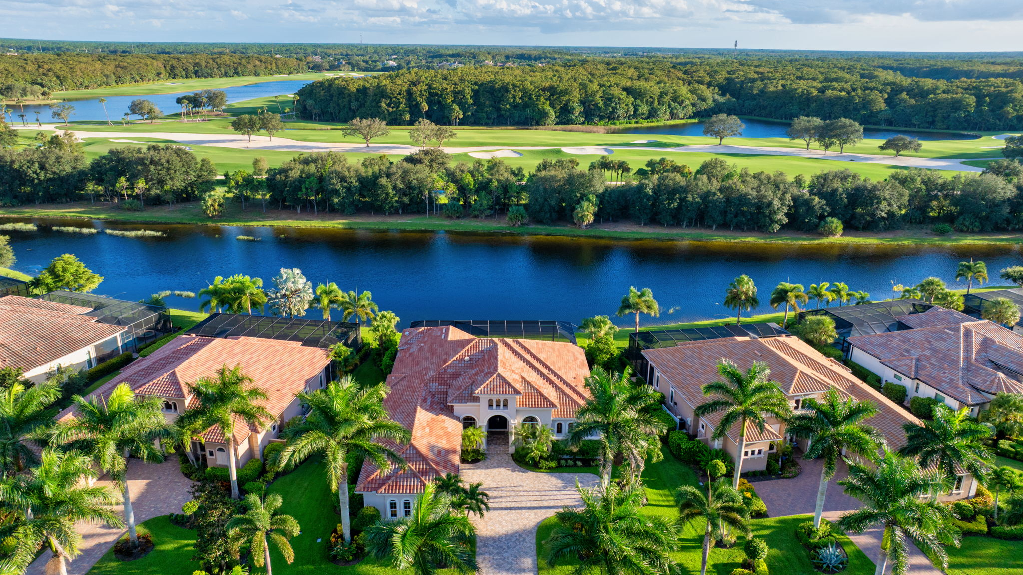 Aerial-Front of House with Lake View