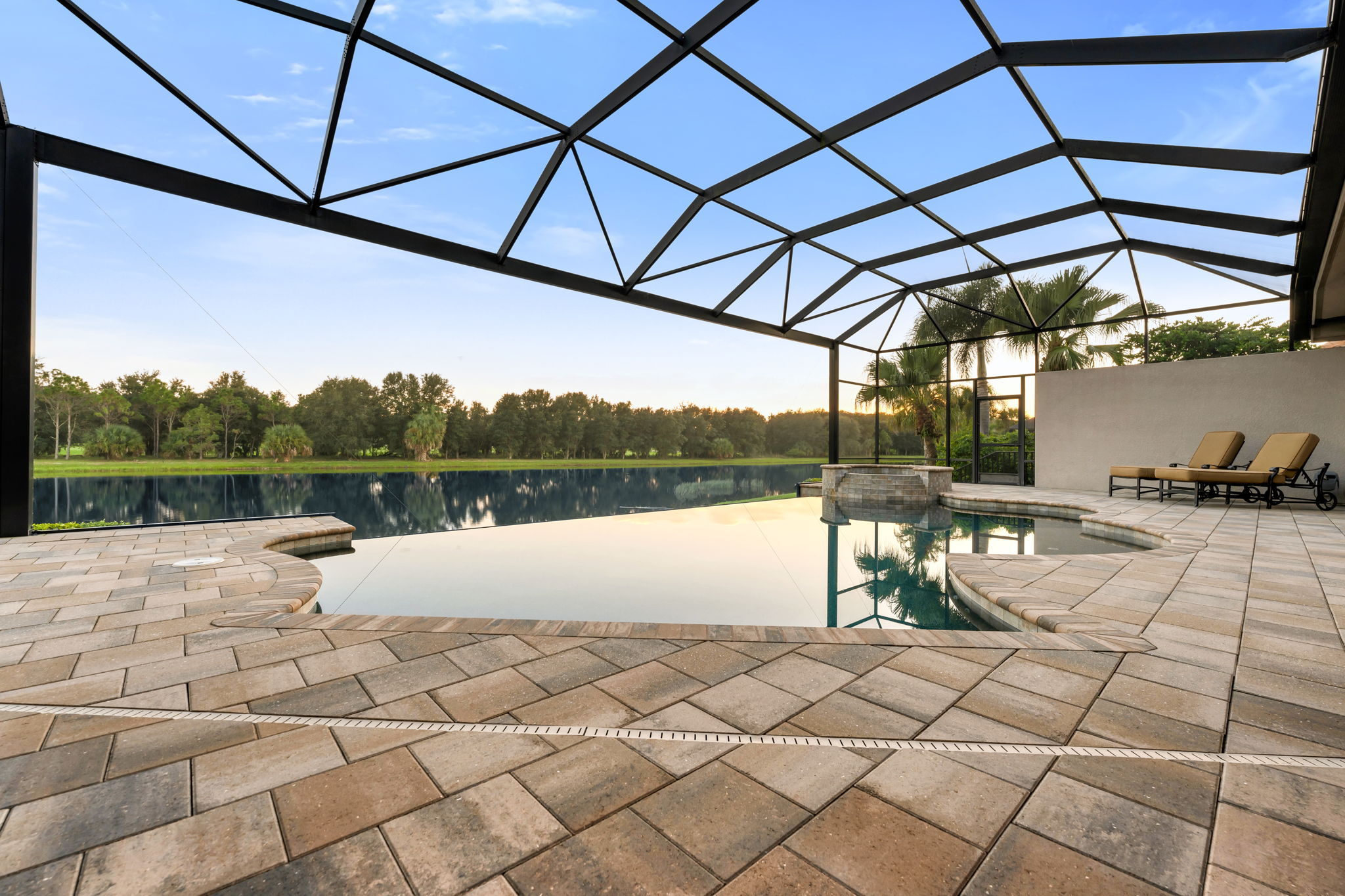 Infinity Edge Pool and Spa with Lake View