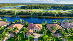 Aerial-Front of House with Lake View