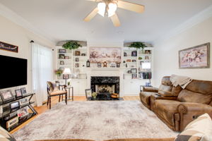 6 Living Room B Fireplace + Shelving Detail
