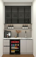 19 - Wet Bar w_ Beverage Refrigerator