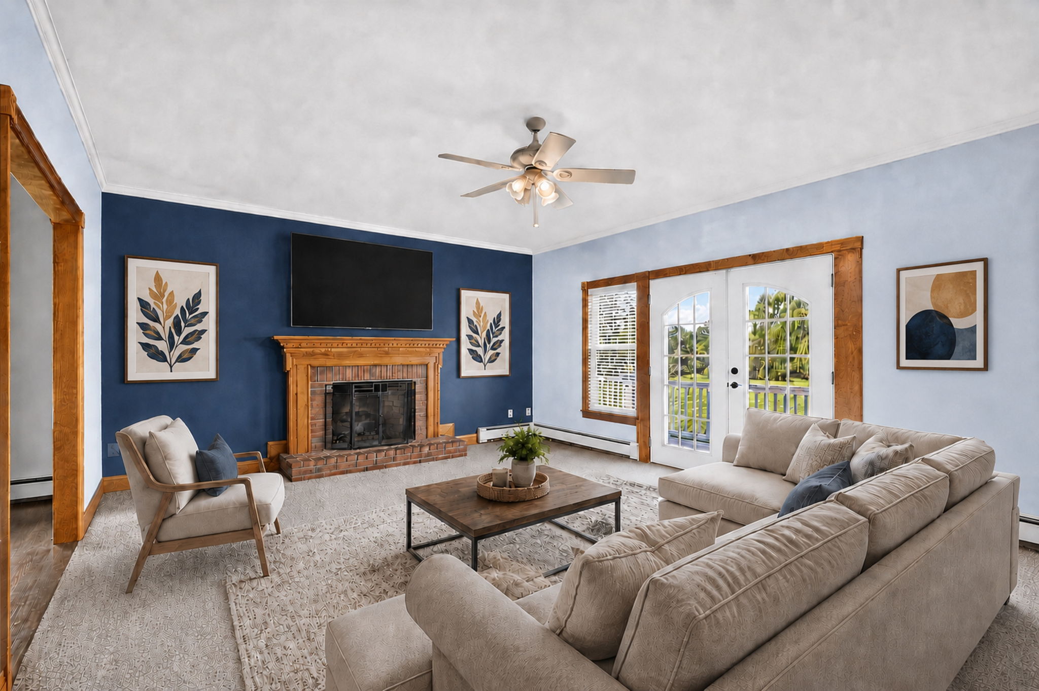 Virtually Staged Family Room